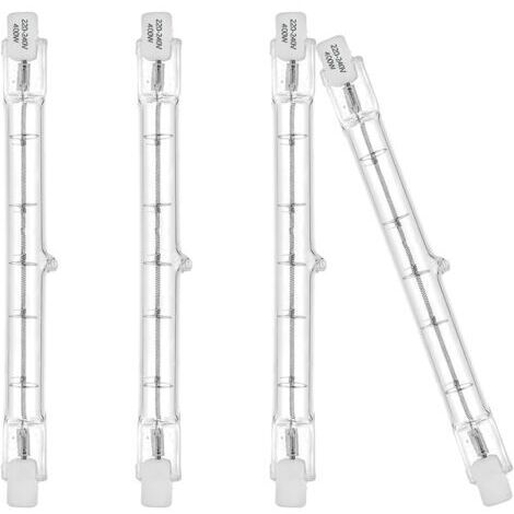 Pair Ampoules éco halogènes R7S 118mm 400W 230V 5200lm blanc chaud 2700K Ampoule de type J pour le travail, la sécurité, les éclairages paysagers, les lampadaires (lot de 4)  Cisea