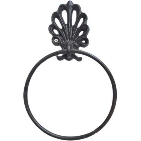 Pair Anneau à Serviette Rétro en Fer Forgé Porte-Serviette Porte-Serviette en Papier Porte-Serviette De Toilette Suspendu Serviette Cintre Salle De Bains Montage Mural Accessoires