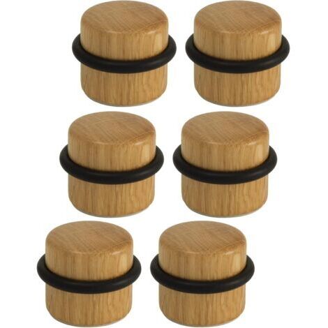 Pair - Arrêts de Portes - Butée de Porte Adhésive en Bois pour Sol - Butoirs de Porte Protection de Portes et Murs - Pack 6 unités (Bois de Sapelli)