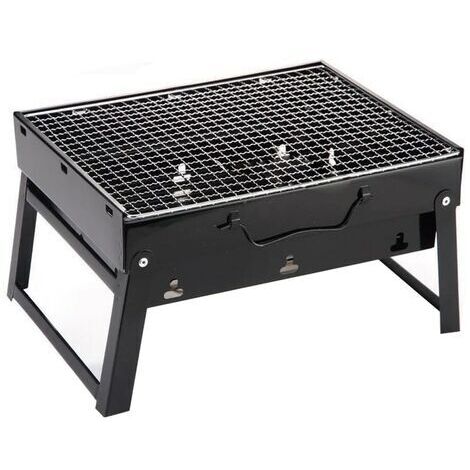 Pair - Barbecue au charbon portatif, Acier/Acier inoxydable, Noir