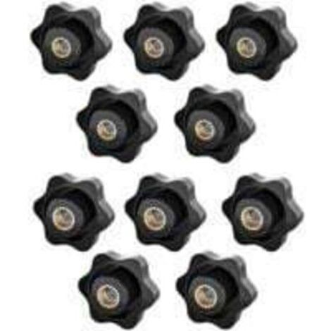 Pair Bouton de Serrage M6, Ecrou Étoile, Écrou De Serrage M8, Bouton de Serrage à Filetage Moleté, Étoile Tête Écrous De Serrage Bouton, pour les Mécaniques,L'industrie,Mobilier,Équipements,10 Pack