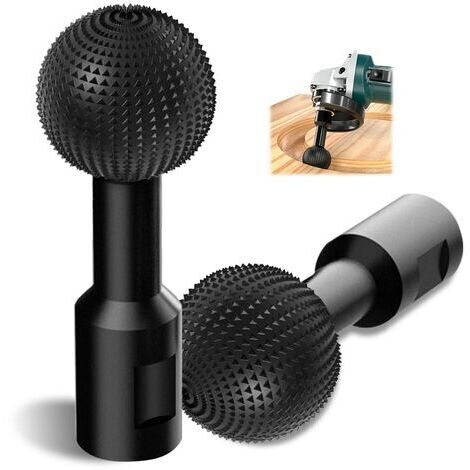 Pair - Broyeur à boulets pour sculpture sur bois – Outil de polissage 14 mm – Compatible meuleuses 115/125 – Revêtement rugueux pour finition lisse