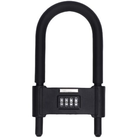 Pair - Cadenas à combinaison à 4 chiffres antivol robuste pour vélo, serrure en U avec anse réglable pour porte en verre, portail, hangar, clôture, plage 120-150 mm