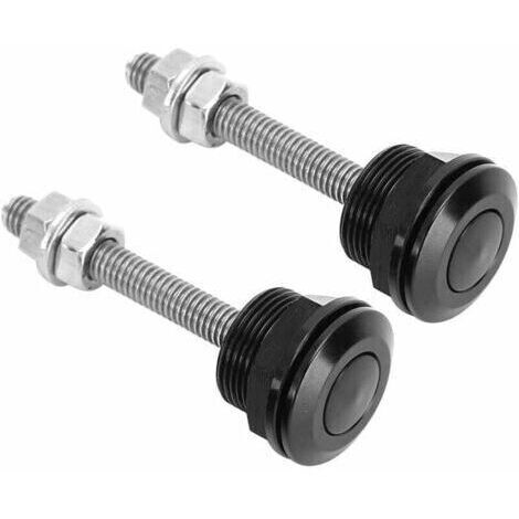 pair Capot de verrouillage de capot, 2 pièces en alliage d'aluminium + fer universel goupille de capot serrure de capot bouton-poussoir à dégagement rapide loquets de clip de pare-chocs(22mm)