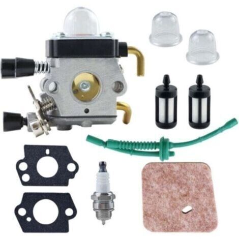 Pair - Carburateur C1Q-S97 avec kit de Conduite de Carburant Filtre à air pour STIHL FS38 FS45 , XU,FS46 FS55 KM55 HL45 FS45L FS45C FS46C FS55C FS55R FS55RC Coupe-Herbe Mangeur de Mauvaises Herbes -