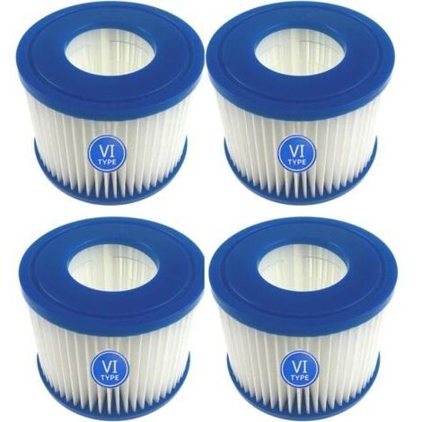 Pair Cartouches filtrantes de Rechange pour Piscine Lay-Z-Spa Bestway Flowclear Filtre de Piscine Bestway VI, pour Monaco Taille 6-58323, 4 pieces