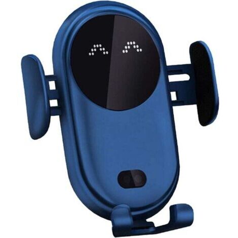 Pair Chargeur sans fil pour voiture 15 W, support de téléphone sans fil, fixation automatique, clip de porte, chargeur à induction pour tous appareils, bleu