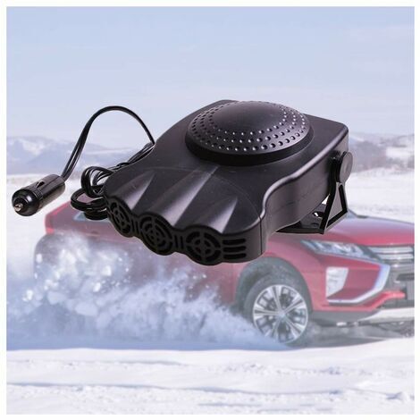 Pair - Chauffage de voiture portable 12 V, ventilateur de dégivrage de pare-brise 150 W, chauffage/refroidissement rapide à faible bruit, se branche sur l'allume-cigare, noir