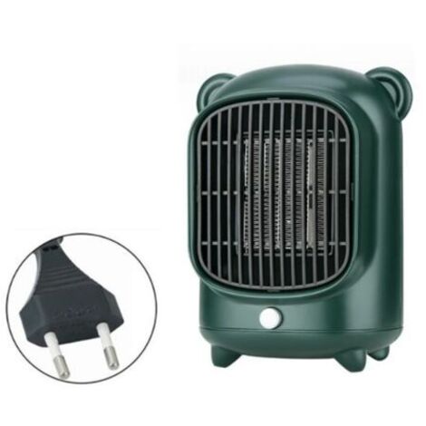 Pair - Chauffage d'espace électrique portable 500 W avec thermostat, petit radiateur en céramique de bureau-vert