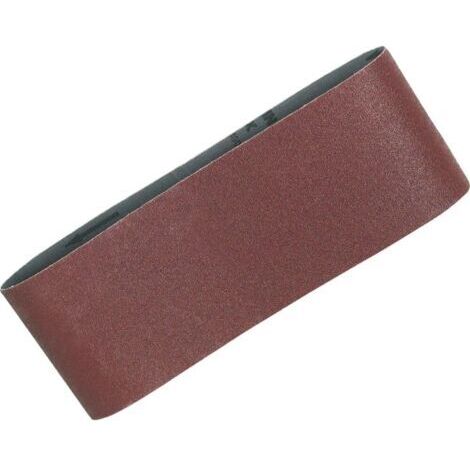 Pair - Cinq bandes abrasives, 75x533 mm, grain 80, adaptées au bois et au métal, pour le prétraitement de surface.