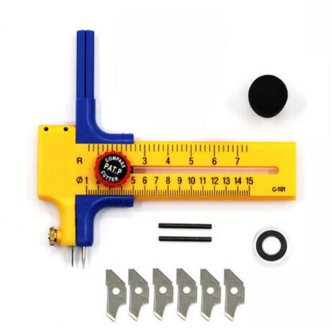 Pair Compas Circle Cutter, Coupe Circulaire Papier, Compas-Cutter, Cutter Circulaire Outil de Dessin Circulaire de Haute Précision, Compas de découpe 10-15 cm