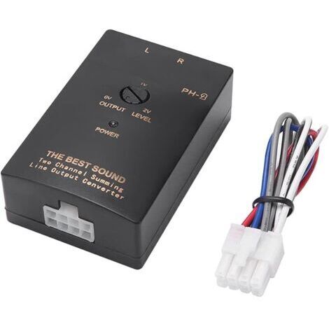 Pair Convertisseur de Sortie de Ligne 2 Canaux Haut Vers Bas RCA, Adaptateur de Sortie de Convertisseur de Ligne de Voiture, pour Amplificateur de Voiture, Noir