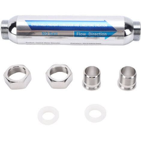 Pair - Détartrant pour toute la maison, filetage femelle NPT 3/4 po, inhibiteur de tartre central en acier inoxydable, adoucisseur d'eau pour la maison