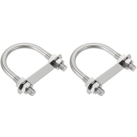 Pair - Deux étriers en U, en acier inoxydable 304, avec écrous et rondelles, adaptés aux bateaux de ski nautique et de pêche. (M1050120mm)
