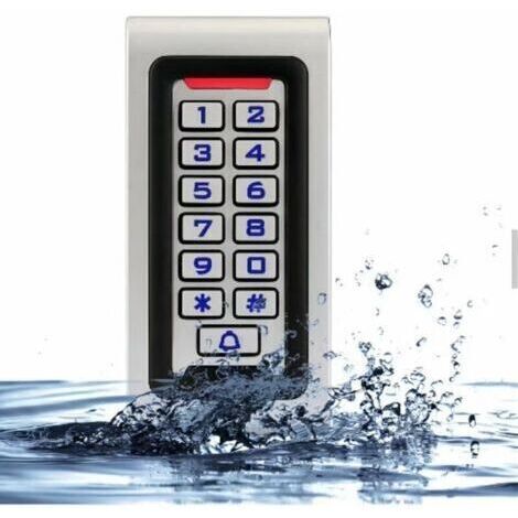 Pair Digicode Porte Clavier à Code IP68 - Contrôle d’Accès Métallique Étanche PIN RFID 125KHz, Rétro-Éclairé, 2000 Utilisateurs