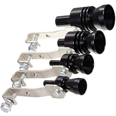 Pair Échappement Noir Faux Turbo Sifflet Pipe Sound Silencieux Blow Off Valve Bov 1 PC- XL
