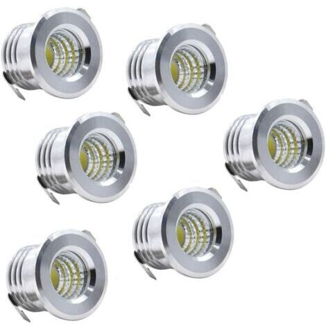 pair Éclairage LED  3W, Lot de 6  Lot de 6 mini spots LED encast