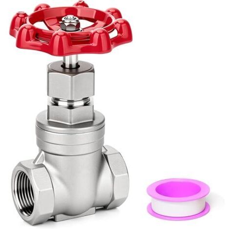 Pair EGAOBOY Vanne à guillotine robuste en acier inoxydable 304, 3/4\" BSP femelle x 3/4\" BSP femelle, vanne rotative à poignée à roue, 200 WOG, pour l'eau, l'huile, le gaz et la plomberie industriel