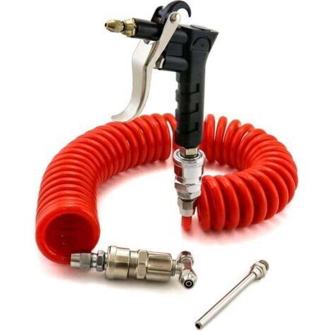 Pair ensemble à air comprimé, soufflette à tuyau spiralé de 6 m pour camions, voitures, bateaux