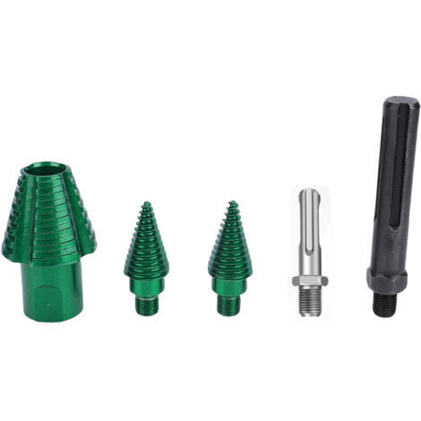 Pair - Fendeuse de bûches avec accessoire de perçage, coupe-bûches en acier robuste, coupe efficace pour perceuse électrique, camping et maison