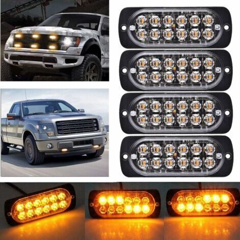 Pair Feu stop stroboscopique 6 LED étanche 12-24V – Barre lumineuse ultra-mince pour véhicules utilitaires, remorques et caravanes – Installation facile