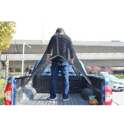 Pair Filet de chargement pour camion, filet de chargement hautement élastique pour plate-forme de camionnette, organisateur en maille extensible simple pour le chargement quotidien des camions légers