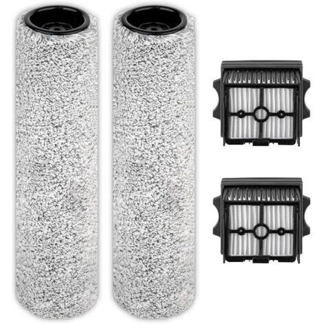 Pair Filtre HEPA de rechange pour aspirateur Tineco Floor One S9 Artist Pro/S5 Combo/Stretch S6/Switch 6 Wet and Dry (brosse à rouleau 2 (sans poignée) + filtre HEPA 2)