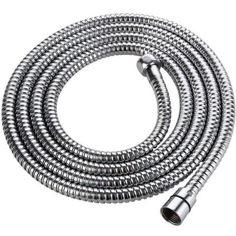 pair Flexible de douche en acier inoxydable, 2 m, chromé, anti-torsion, accessoires de salle de bain, anti-corrosion