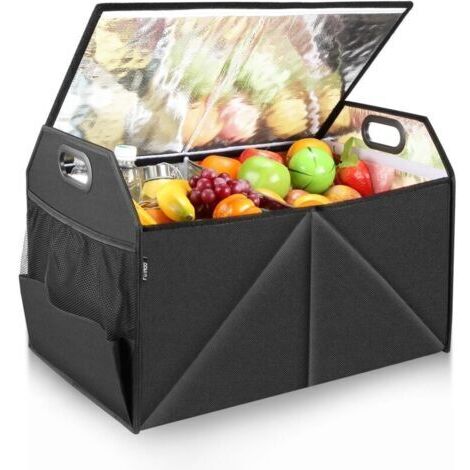 Pair Grand organisateur de coffre avec sac isotherme amovible et étanche, matériau en nylon 600D résistant,