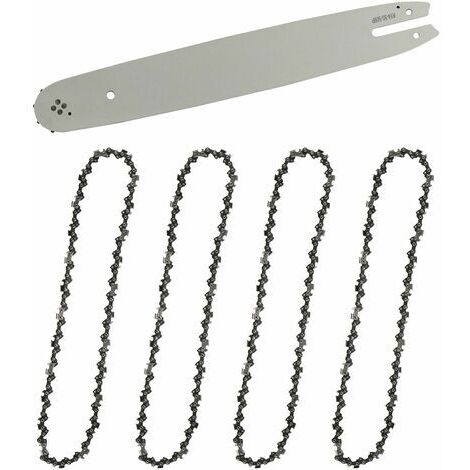Pair - Guide-chaîne & 4 Chaînes de tronçonneuses,Guide tronçonneuse 35cm,Chaînes de tronçonneuses à gouges carrées 3/8\" 1,3 mm 50 maillons longueur compatible avec STIHL