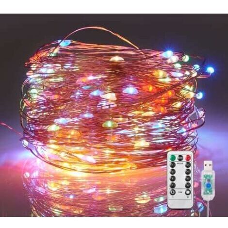 Pair - Guirlande Lumineuse à LED, 20m 200LEDs USB Guirlande LED Etanche,Imperméable IP65 Multicolore Exterieur Lumières Intérieures pour Mariage Champêtre, Noël,La Saint-Valentin, Anniversaire Soirée