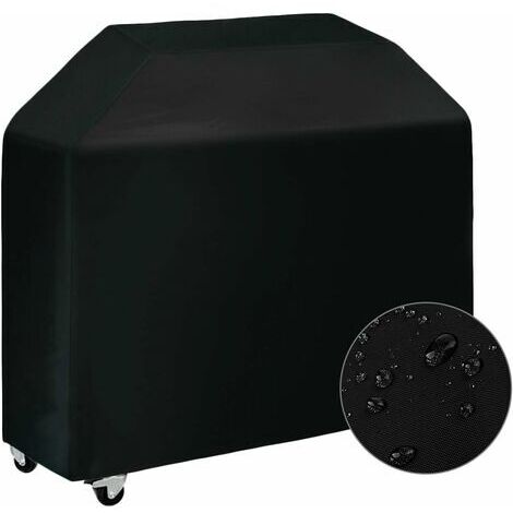 Pair - Housse Barbecue, Bache Barbecue Housse de Barbecue Gaz Couverture de Bâche Barbecue Housse Protection BBQ de Grill Imperméable Extérieur Barbecue Grill 420D Oxford (145x61x117cm) - Noir
