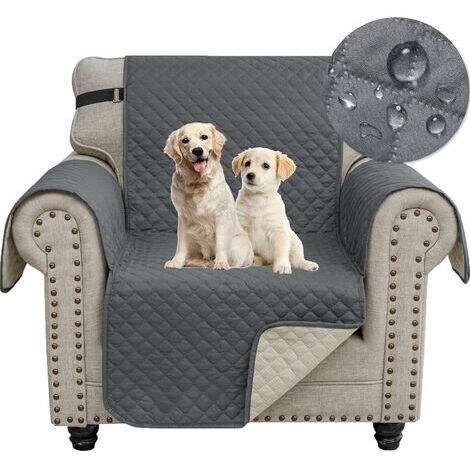 Pair - Housse Canapé 1 Place, Impermeable Housse de Canapé avec Accoudoirs, Protege Canape Chat Chiens Griffures Antidérapante