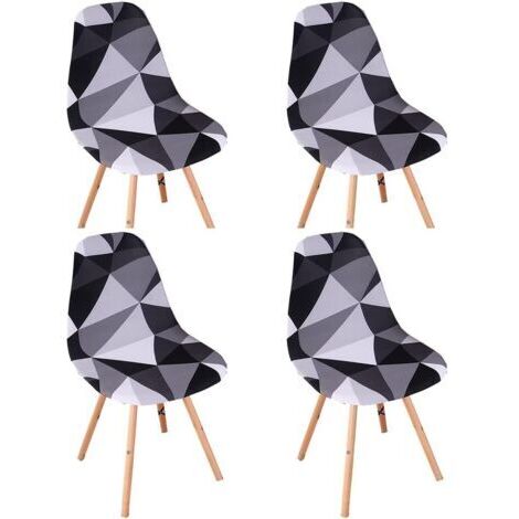 Pair Housse de Chaise Scandinaves Lot de 4, Extensible Housse de Chaise de Salle à Manger, Universelle Couverture de Chaise sans Accoudoirs pour Décoration de Salon Cuisine Maison-Couleurs différentes