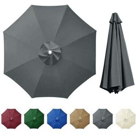 Pair Housse de rechange pour parasol 2 m, 2,5 m, 2,7 m, 3 m, 6/8 baleines, housse de parasol de jardin, toile de parasol déportée, housse de remplacement pour cour, jardin, plage, piscine