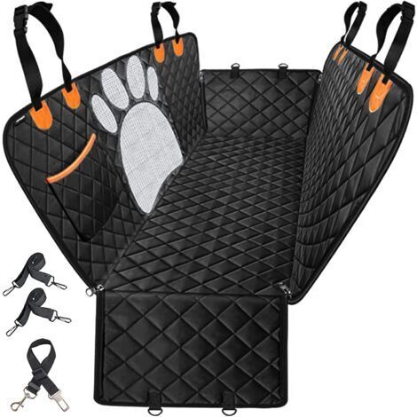 Pair - Housses de Siège d'auto pour Chien Protection Voiture Chien avec Poche de Rangement Imperméable Housse Protection de Siège d'arrière Housse Banquette pour Voiture et SUV Noir