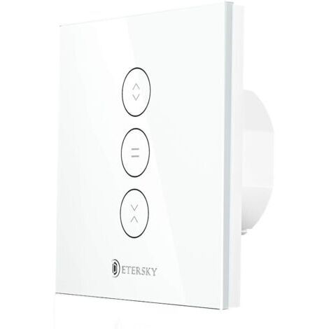 Pair Interrupteur à rideau connecté Wi-Fi 2.4 GHz – Contrôle tactile – Compatible Alexa et Google Home – Timer intégré – ABS retardateur de flamme