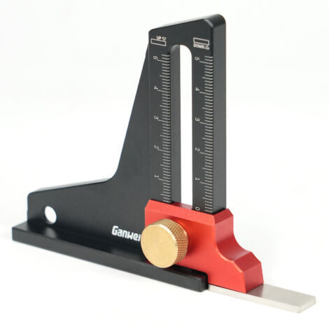 Pair - Jauge de hauteur en alliage d'aluminium, double échelle, outil de mesure du travail du bois, scie à table, règle de mesure de profondeur