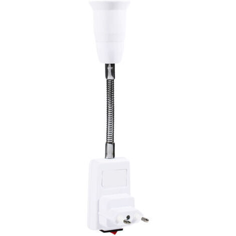 Pair - Jeffergarden E27 Support de Lampe Douille E27 Adaptateur Prise avec Interrupteur Métal (EU Plug)