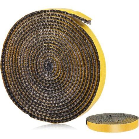 Pair Joint haute température 2m 10mm – Fibre de verre résistant jusqu'à 550°C – Auto-adhésif pour poêle à bois et cheminée