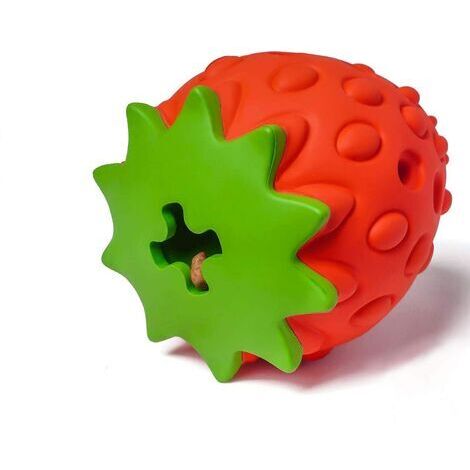 Pair - Jouet de dentition pour chien, fraise, rouge/vert