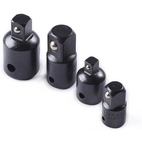 Pair Kit adaptateur réducteur de prise à cliquet carré 4 pièces 1/2 à 3/8, 3/8 à 1/4 (Noir)