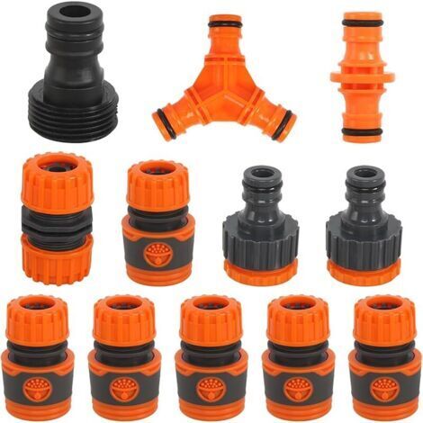 Pair Kit de Raccordement D'arrosage 12 Pcs - Raccords Rapides, Accessoires Double Fiche Y, Rallonge 1/2\" - Tuyau 2 en 1