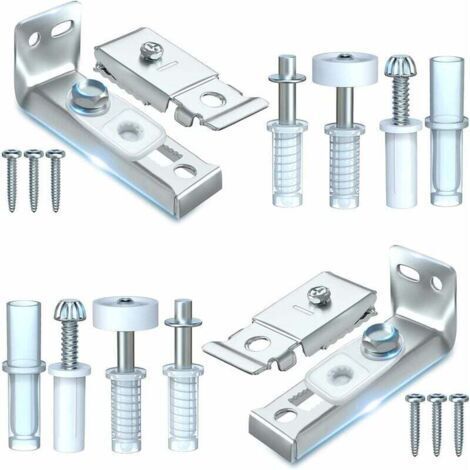 Pair Kit de réparation pour porte pliante – Lot de 2 pièces – Supports en acier – Pivots et roues de guidage 3/8' – Capacité jusqu'à 50 livres