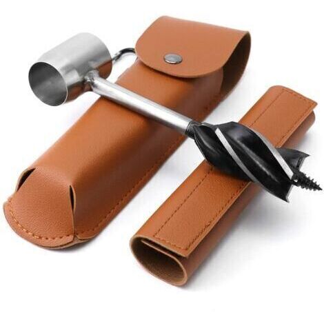 Pair La perceuse à main QWORK est une tarière manuelle adaptée au travail du bois, au camping, à la survie en milieu sauvage et à la randonnée en plein air.