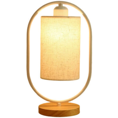 Pair Lampe de table de chevet LED, lampe de chambre avec abat-jour en tissu moderne, lampe de table au design élégant pour chambre, salon, table à manger, bureau (ampoule LED 5W)