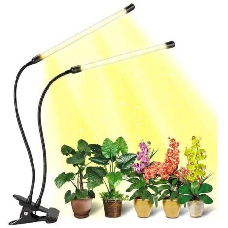 Pair Lampe Horticole LED, Lampe De Croissance Pour Plantes D'Intérieur, Lampe Plante D'Intérieur à Clipser Avec Led 2 Têtes（Lumière rouge et bleue）,de
