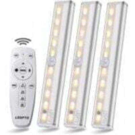 Pair Lampe LED sans Fil 3 Packs avec Télécommande - Pour Chambres, Armoires, Vitrines, Aucun Câblage Requis