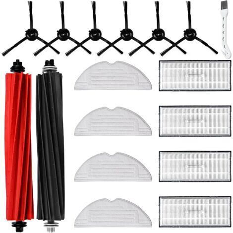 Pair Le kit d'accessoires de 17 pièces pour les aspirateurs robots Roborock S8/S8+ comprend 2 brosses principales, 4 chiffons de nettoyage, 4 filtres, 6 brosses latérales et 1 brosse de nettoyage.