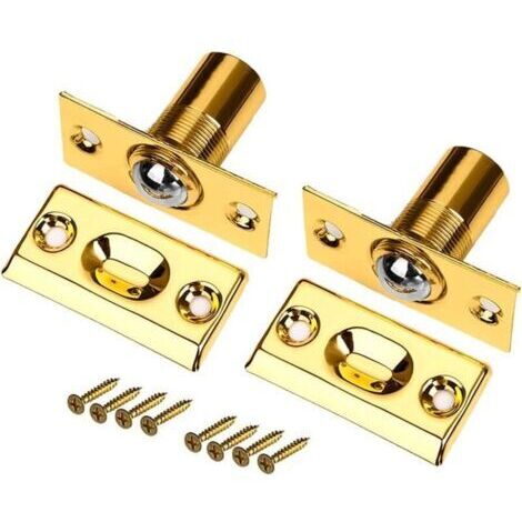 Pair Loqueteau à Bille Laiton 2 Pièces Acier Inoxydable Fermoir Loquet Encastrable Porte Placard réglable Rouleau Bille Meubles Loquet de porte Doré